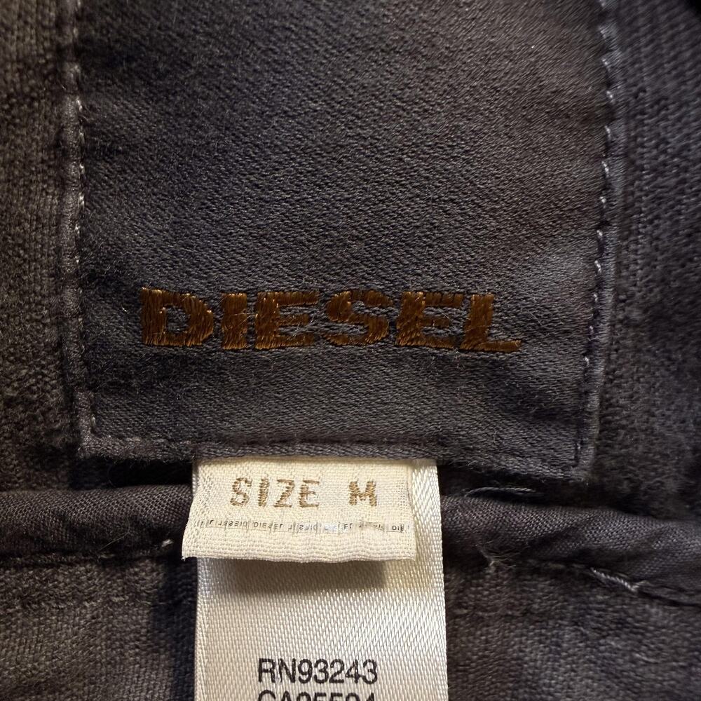 Diesel Jacket Womens Medium Gray Corduroy Full Zip Utility Pockets Short Fitted - Picture 7 of 13
